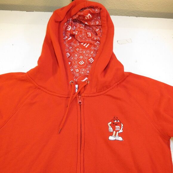 M&M's CANDY RED M&M HOODIE SWEATSHIRT JACKET Sz Womens L Halloween Costume - Picture 3 of 6